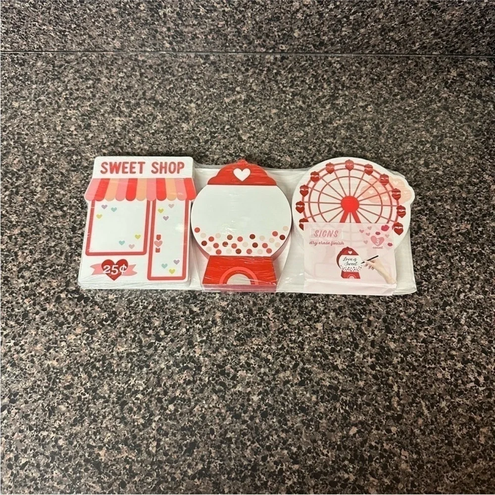 Valentine Sweet Shop Set of 3 Dry Erase Finish Decor